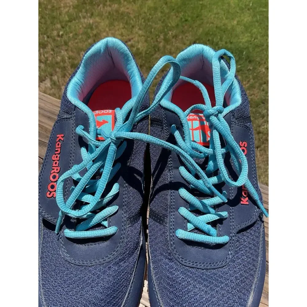 Kangaroos Women's Vintage Shoes Size 10 Blue Orange Zip Pocket Pass